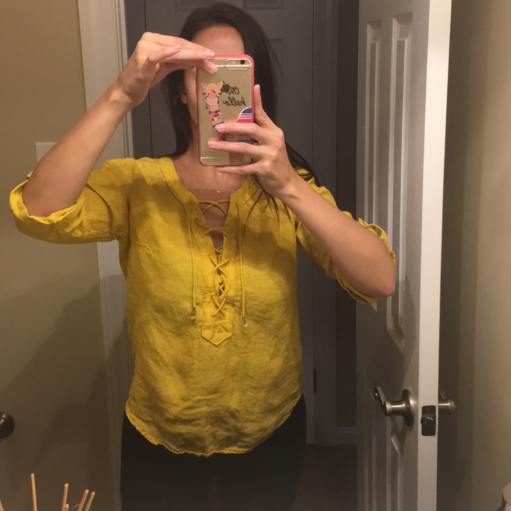 Maeve Yellow Linen Top